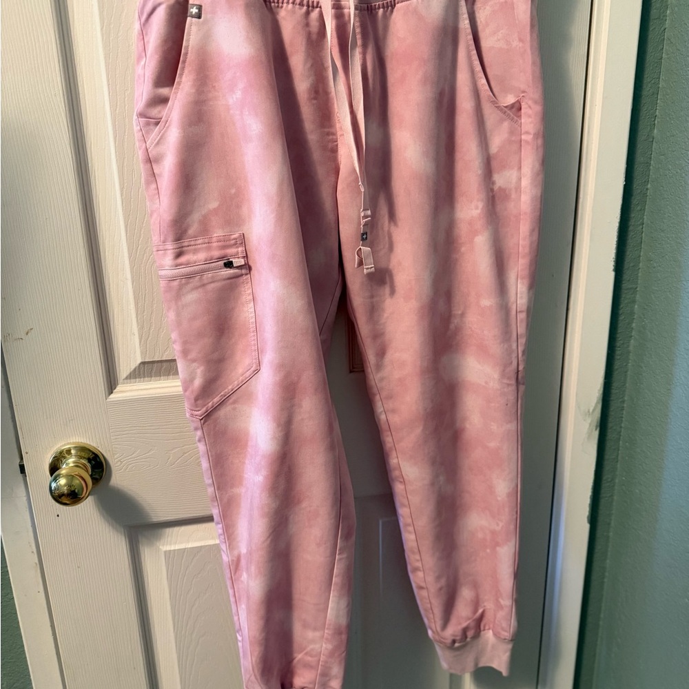 Pink Marbled  Pants Figs Limited Edition Think Pink L